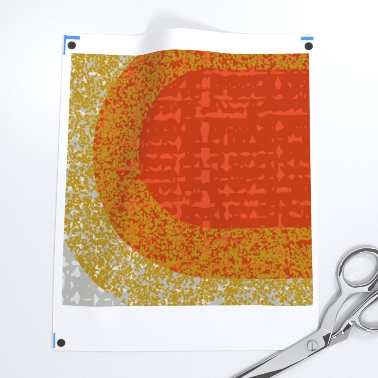 Retro Orange Geometric Ogee Midcentury Faux Texture Jumbo Scale Custom Pre-pasted Wallpaper by Spoonflower Pre-Pasted Wallpaper 2FT Wide